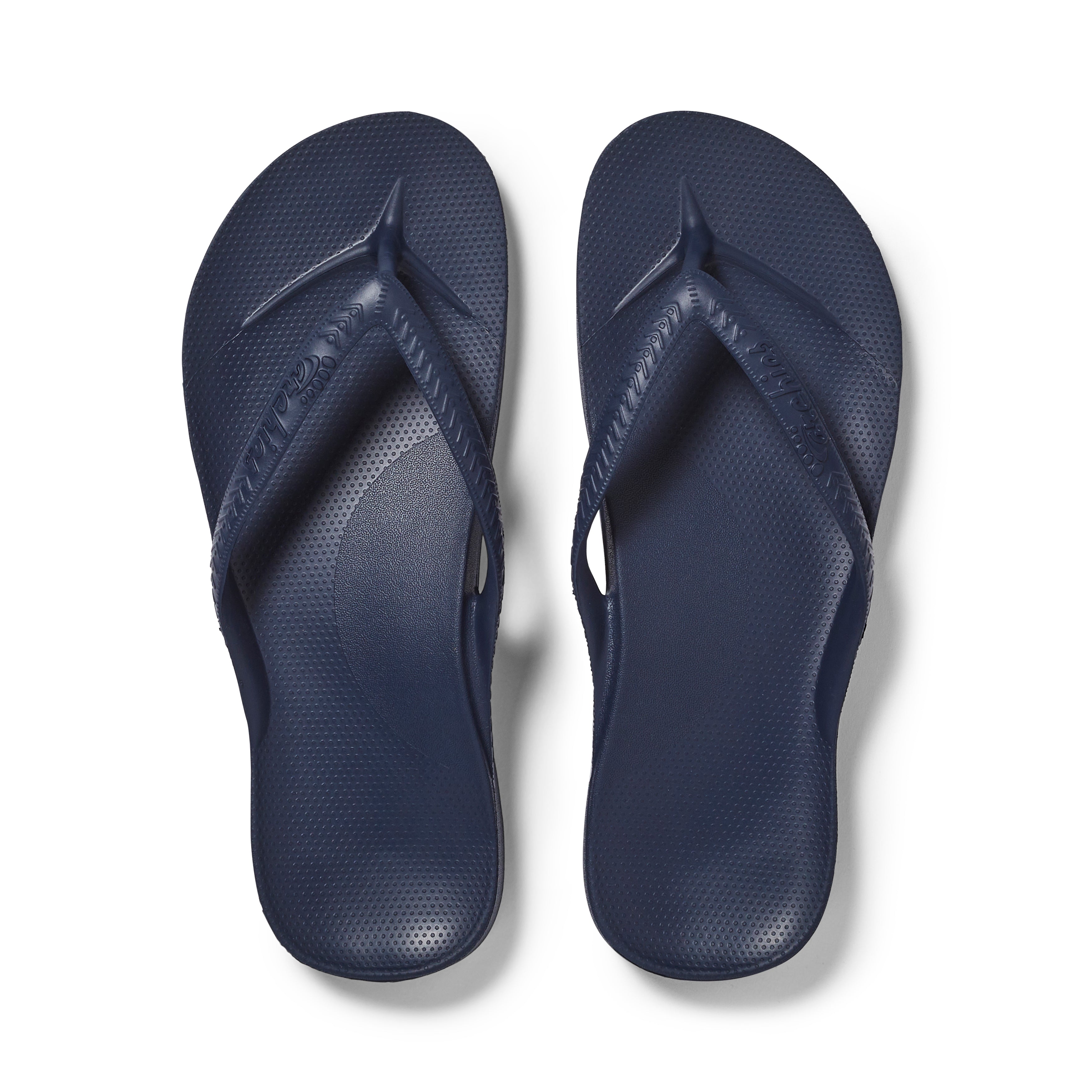 Navy Blue - Arch Support Flip Flops – Archies Footwear LLC