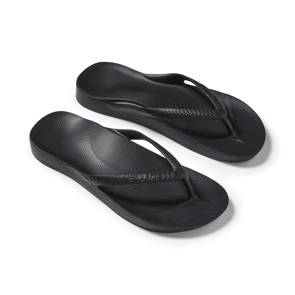 Arch Support Flip Flops - Classic - Black – Archies Footwear Pty