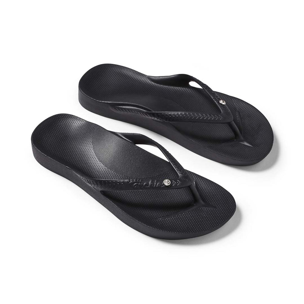 Arch Support Flip Flops - Crystal - Black – Archies Footwear Pty
