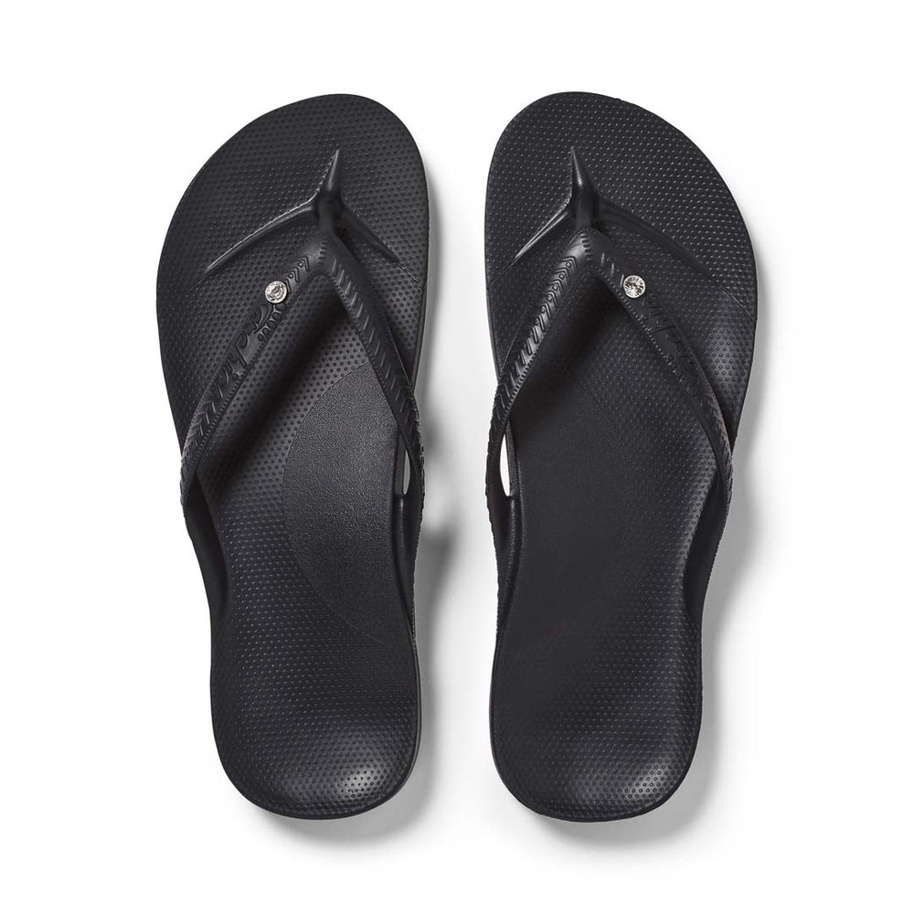  ARCHIES Footwear - Flip Flop SandalsOffering Great Arch  Support And Comfort - Crystal Black