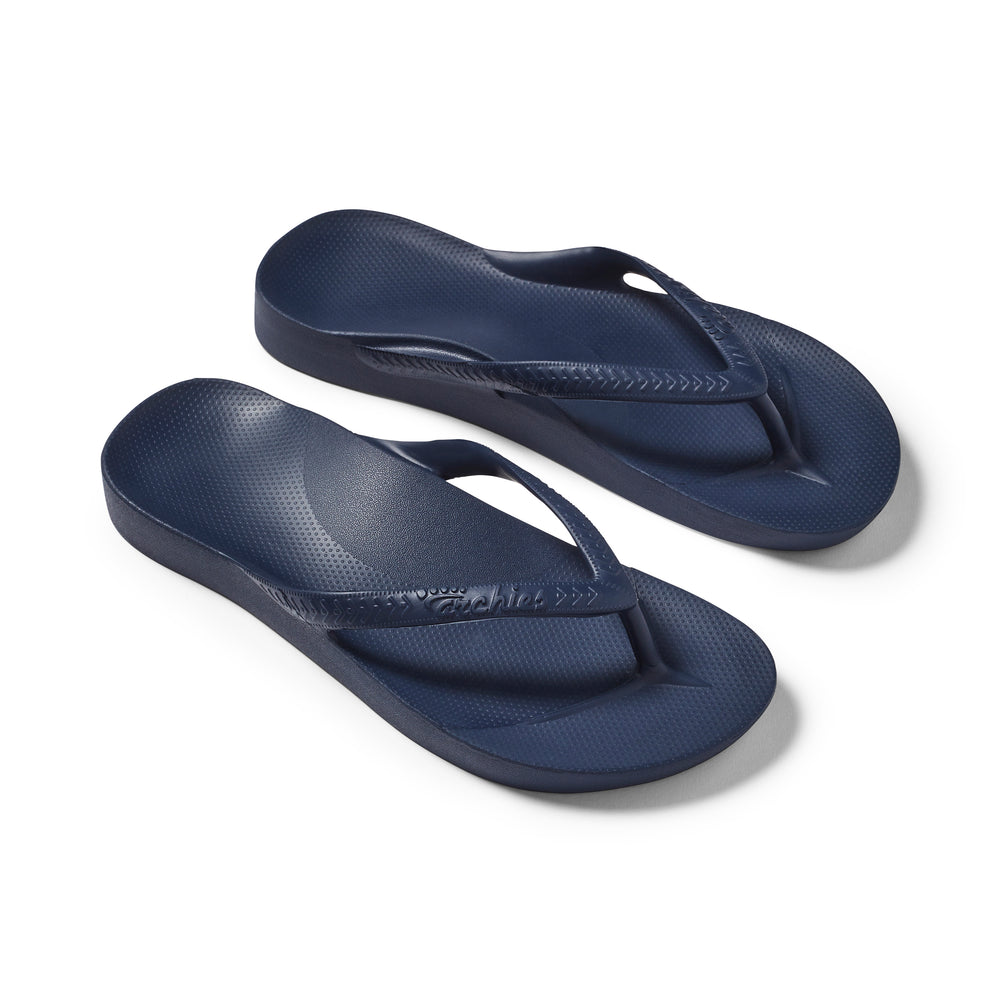 Archies High Arch Support Thongs - Navy, Shop
