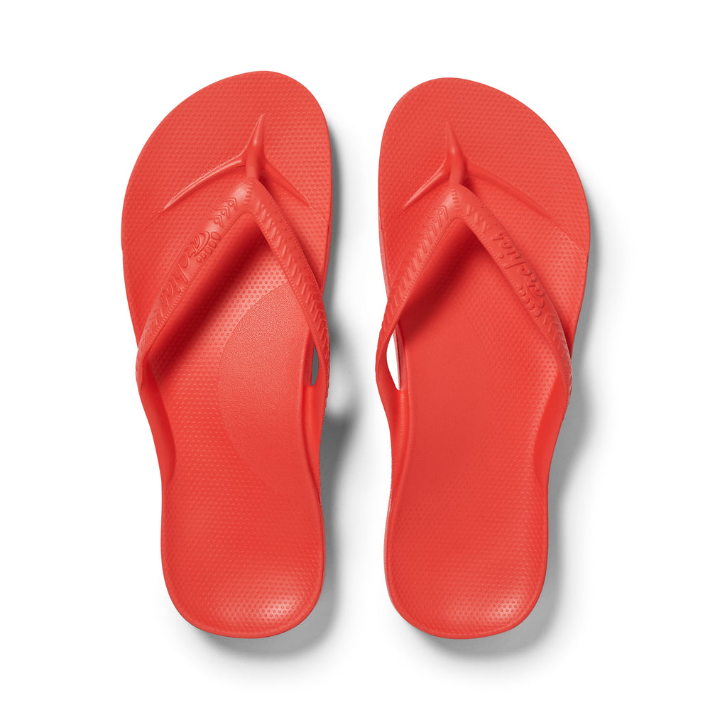 Arch Support Flip Flops - Classic - Coral – Archies Footwear Pty