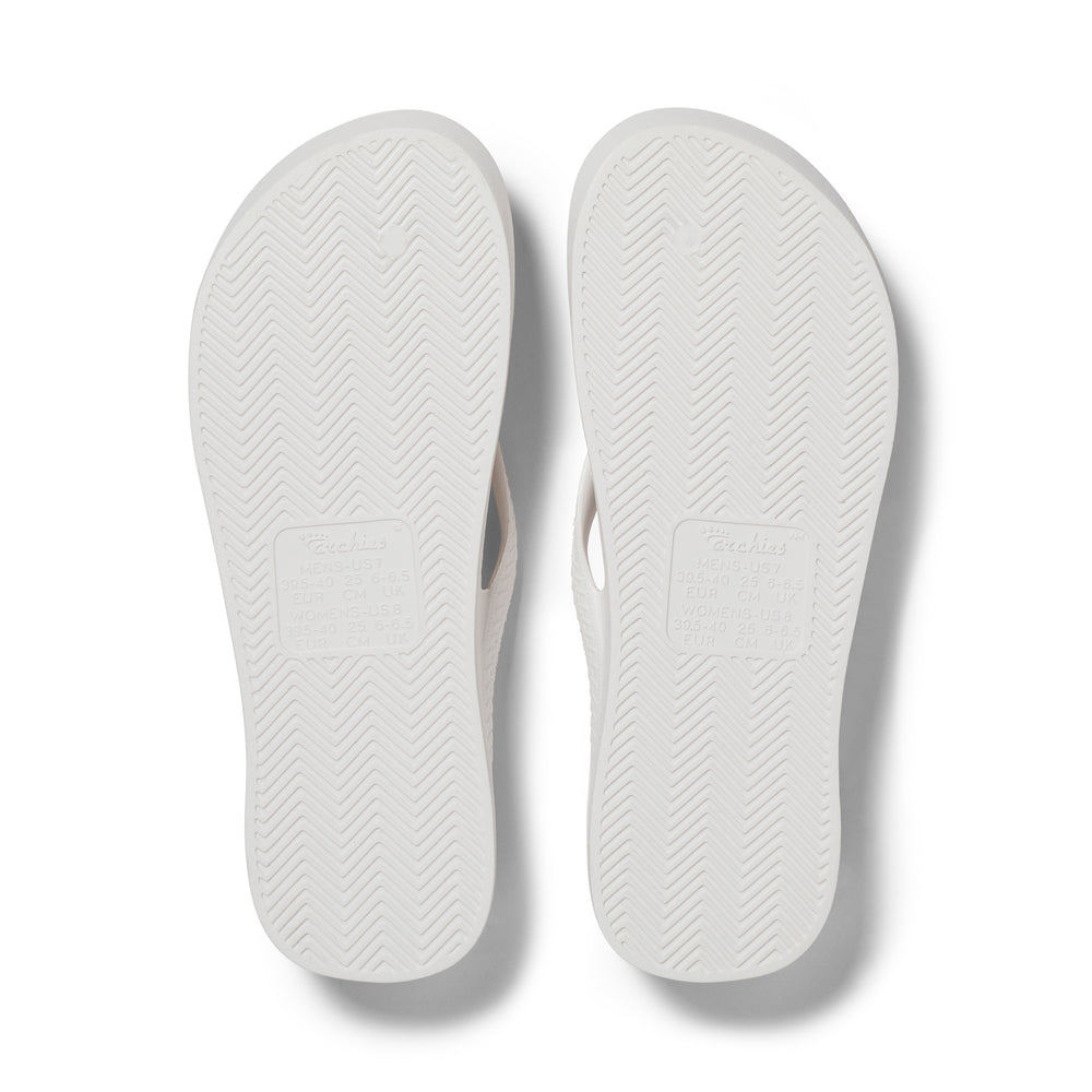 Arch Support Flip Flops - Classic - White – Archies Footwear Pty
